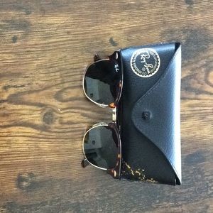 Ray-Ban Clubmaster sunglasses, tortoise shell.
